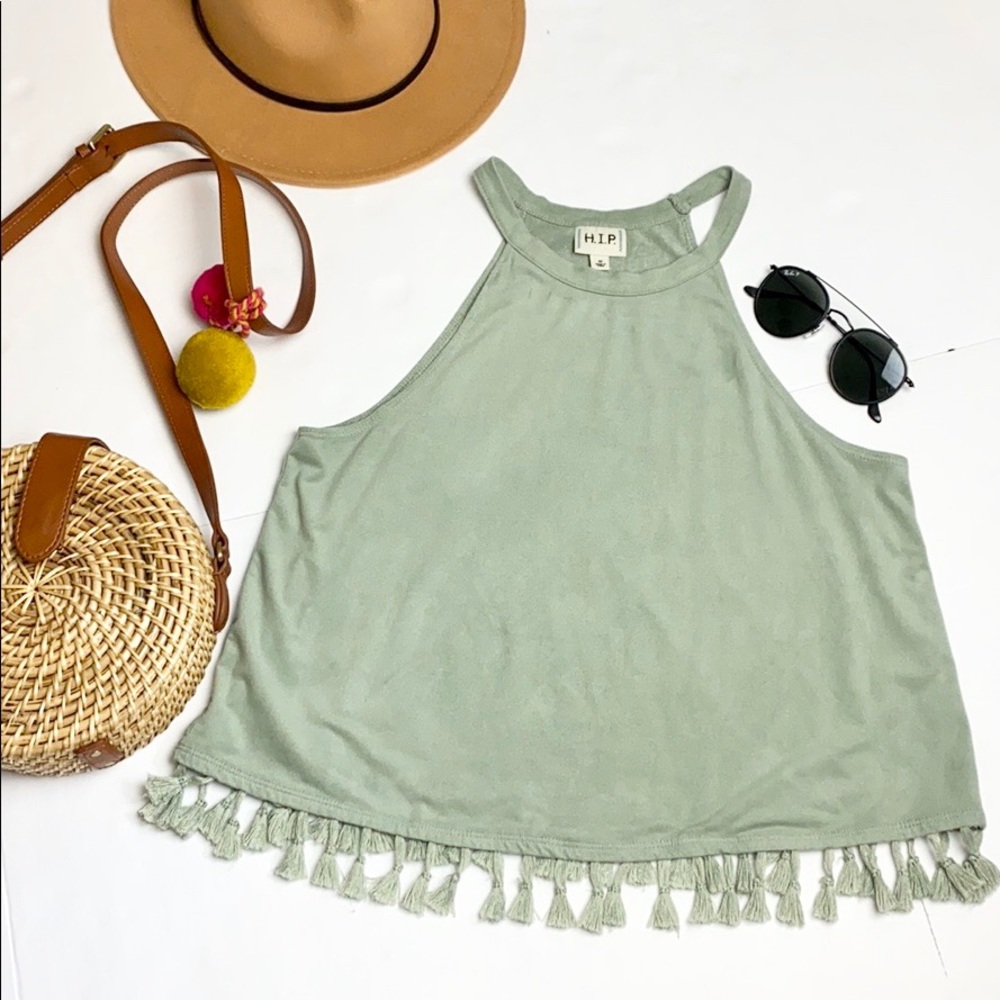 H.I.P Green Tassel Tank